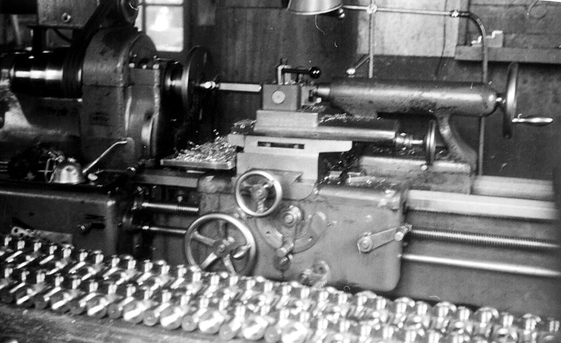 A lathe from the early workshop